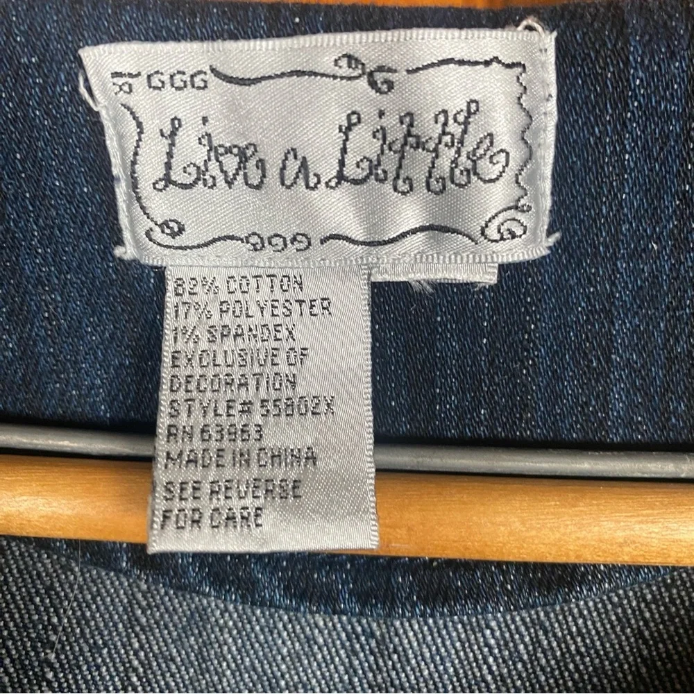 Live a Little Denim Embellished Long Sleeve Jacket with Frog Closures - Picture 4 of 8